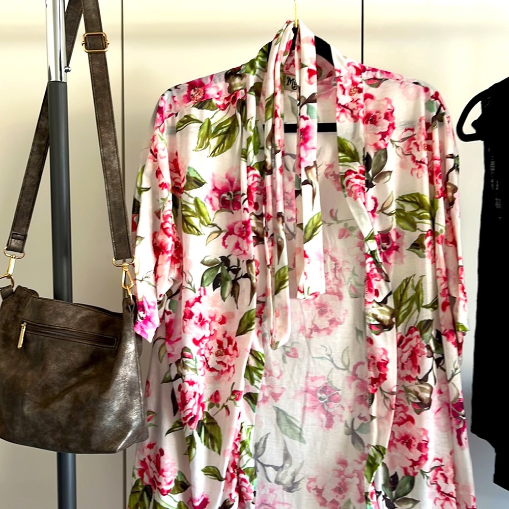 White floral robe